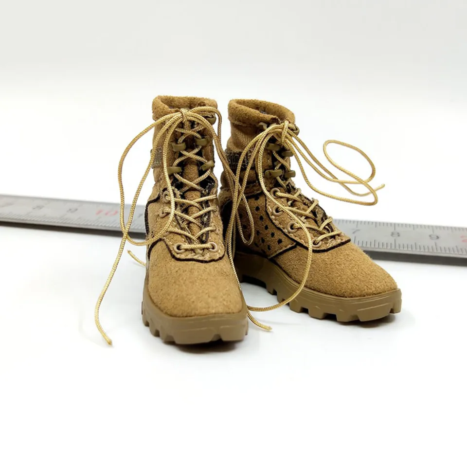 Scarpe in pelle da soldato maschio in scala 1/6 Scarpe solide Modello per 12 pollici Action Figure Piedi staccabili Giocattoli per bambole  26