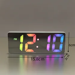 Enhanced Digital LED Alarm Clock with Temperature Display and Adjustable Brightness (Multicolor white)