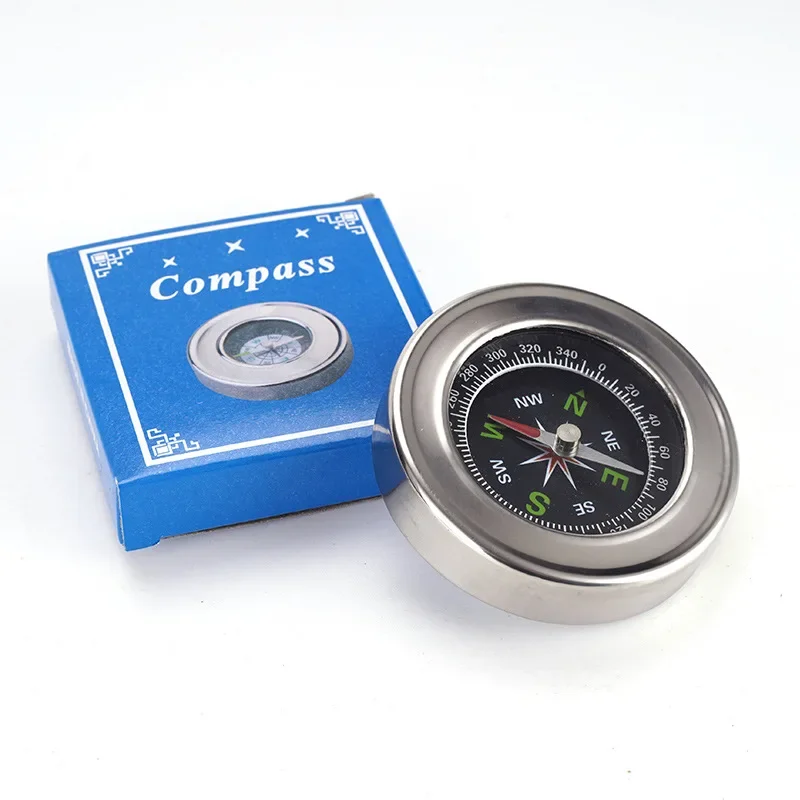 Outdoor Stainless Steel Portable 60mm Compass High Precision Durable Pressure-resistant Drop-resistant Camping Mountaineering