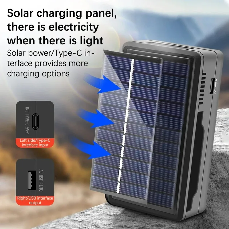 18650 Solar Battery Charger Multi Munctional Solar Type C Intelligent Lithium Battery Holder Power Bank Cases battery charger solar charger
