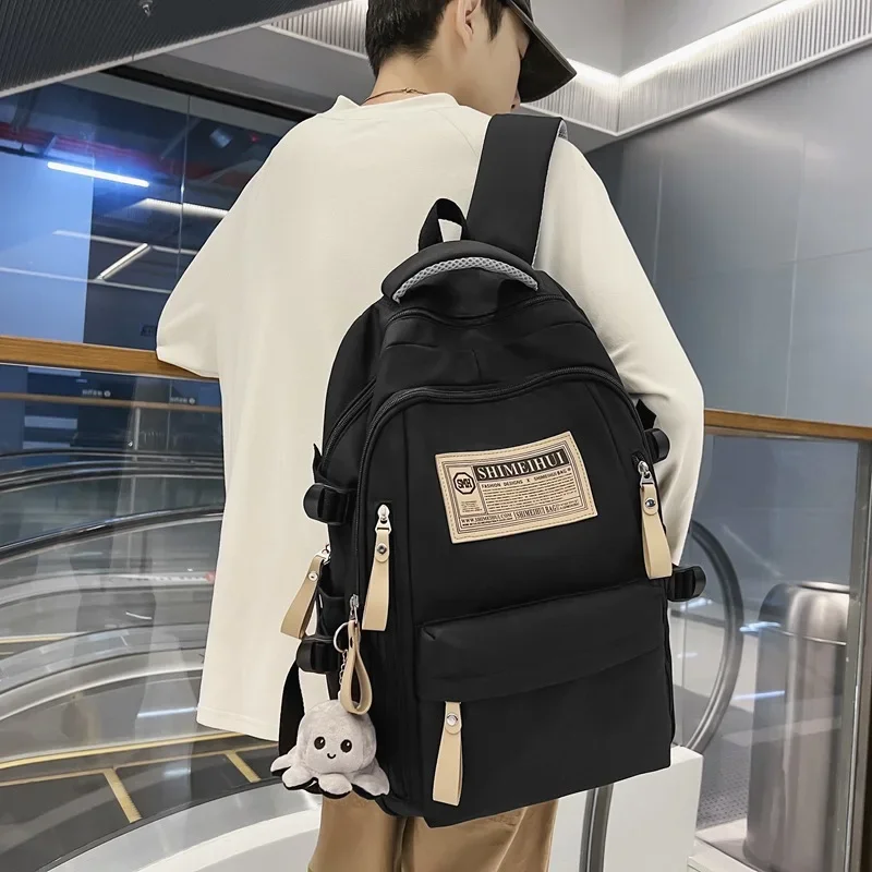 large capacity backpack men bagpack male students female leisure travel computer bag Simplicity schoolbag light traveling bag