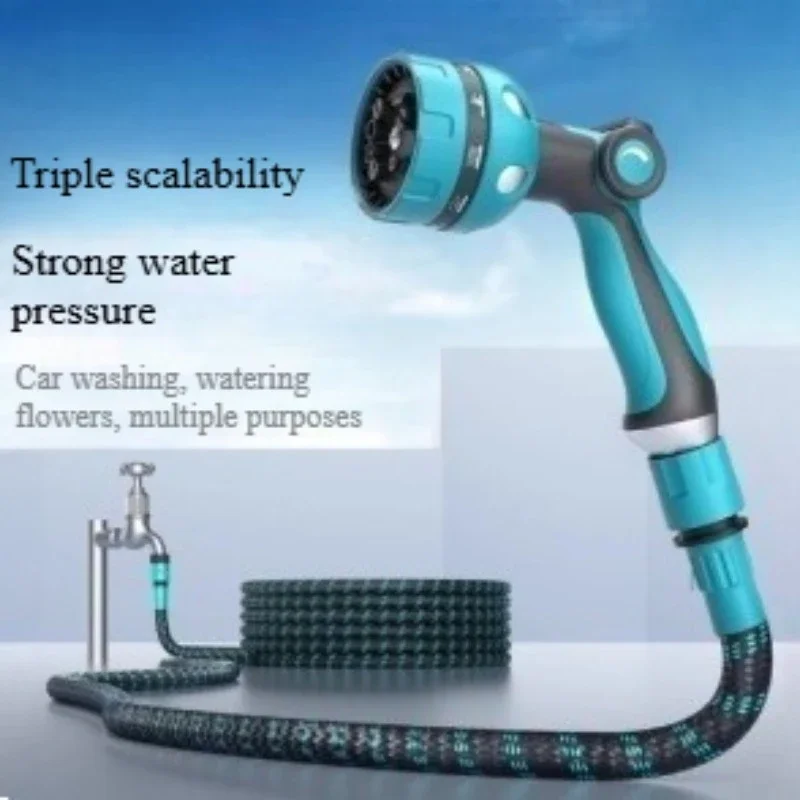 Water pipe hose car wash automatic telescopic water pipe pvc4 points high pressure soft storage household