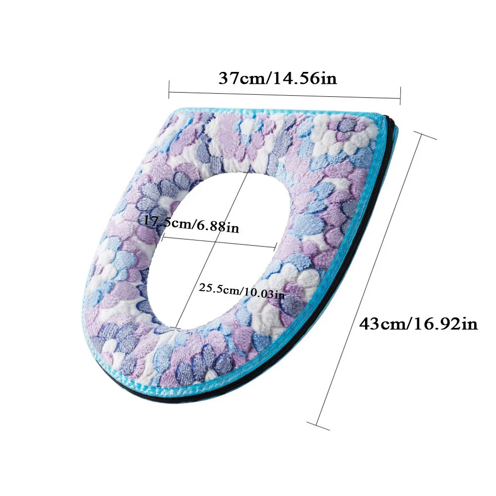 Toilet Cover Toilet Seat Case Bathroom Bowl Case Lid Top Cover Pad Warm Soft Zipper Seat Bathroom Accessories