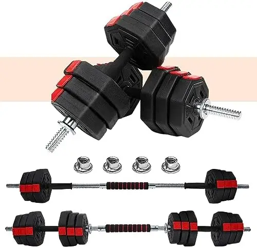 

Upgraded 44lbs/66lbs Pair Adjustable Weights Dumbbells Set, Free Weights Dumbbells Set with Connector and Stainless Steel Handle