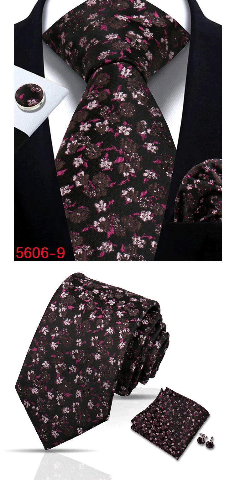 Luxus Floral Wein Krawatten Für Männer Hochzeit Party Business Krawatte Taschentuch Manschettenknöpfe Set Männer Anzug Zubehör Handgemachte Gravata – Detail 20