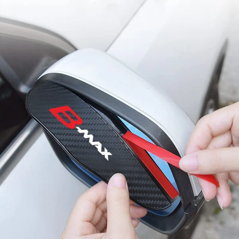 Mirror Wall Sticker Car Trunk Sticker 2pcs Carbon fiber Car Rearview Mirror Rain Eyebrow Sticker For Ford B-MAX B MAX C-MAX C MAX S-MAX S