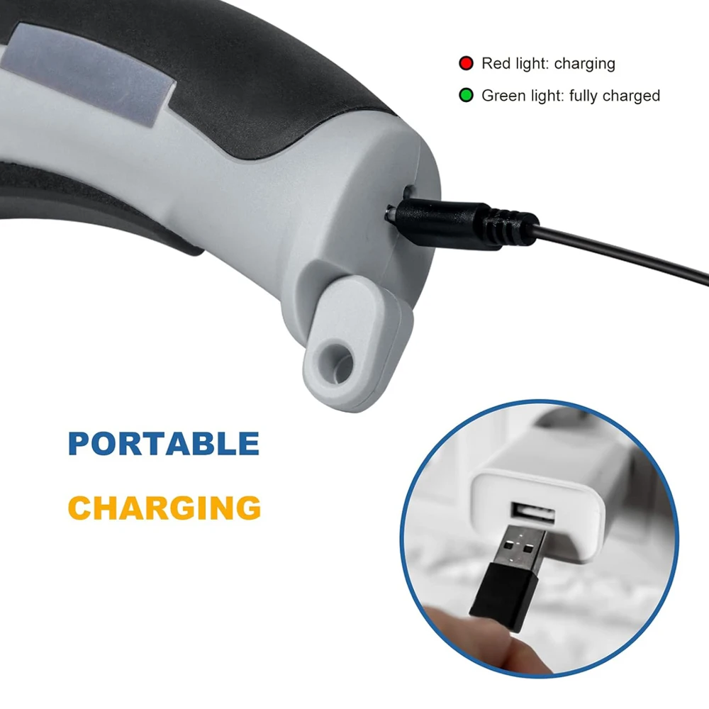 Cordless Electric Scissors Cardboard Cutter with Safety Lock 4.2V Electric Mini Cutter Rechargeable Rotary Cutter for Leather 3