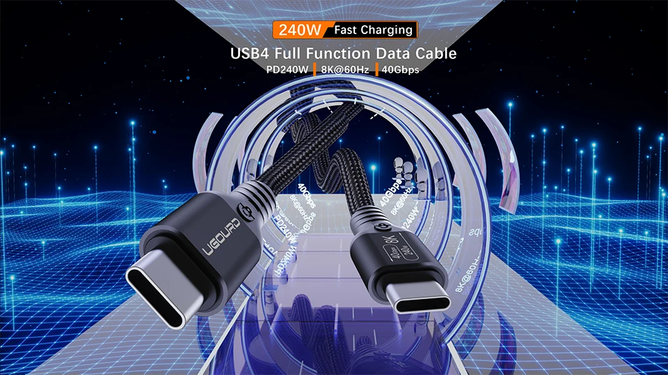 UGOURD USB 4 Thunderbolt 4 Typ-C Kabel 40Gbps 240W Schnellladung für Laptops, EGPU, Telefon 8K 60HZ UHD Videokabel – Detail 2