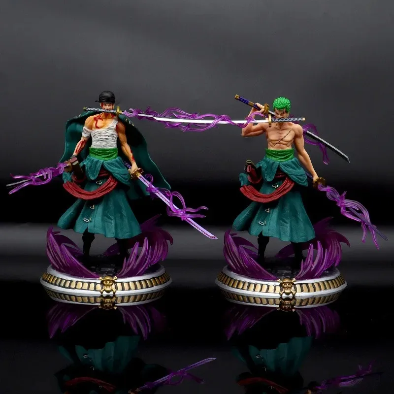 Anime Figurine One Piece 20Cm Gk Roronoa Zoro Double Headed Pvc Collezione Di Giocattoli Per Bambini Bambole Dei Cartoni Animati Regalo Decorazione Mo