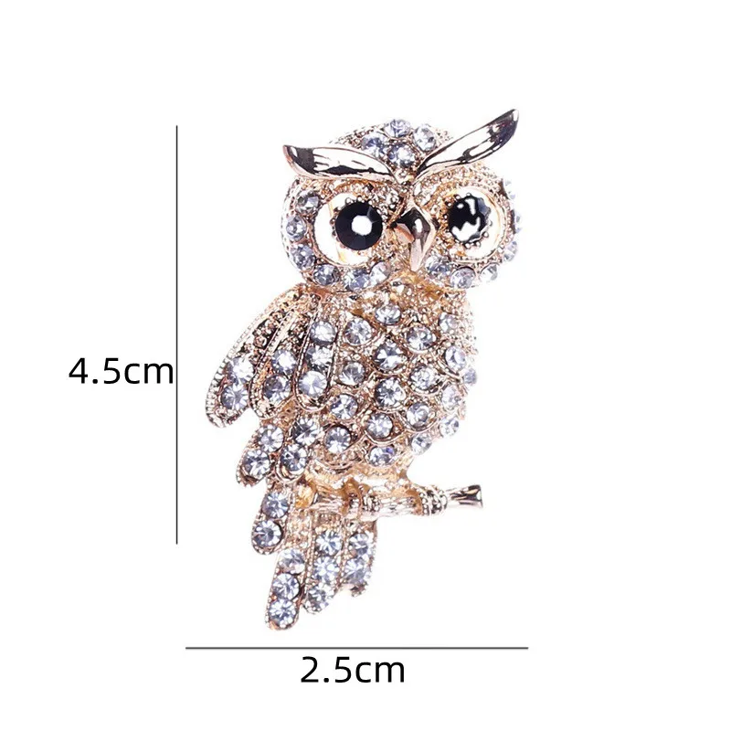 Animal Brooch Owl Brooches Korean Zinc Alloy Imitation Rhinestone