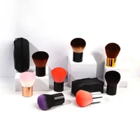 Outil de beauté de pinceau de maquillage-1 pièces fond de teint, Blush, correcteur, Contour, point culminant, pinceau de joue pour mélanger, dessus rond coudé 2