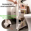 Behind The Door Storage Cabinet Bathroom and Kitchen Storage Rack Multi-layer Narrow Cabinet Space Saving Trolley Storage Rack 4