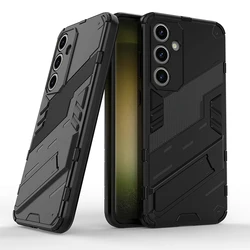 Durable Shockproof Holder Armor Phone Case - Premium Back Cover Protection for Samsung M15 (Black)