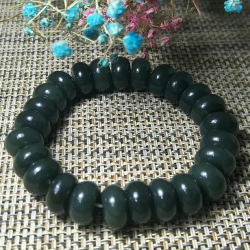 

Натуральный зеленый нефритовый браслет темпераментные ювелирные изделия для мужчин и женщин китайские нефритовые бусины из нефрита бусины браслеты-браслеты