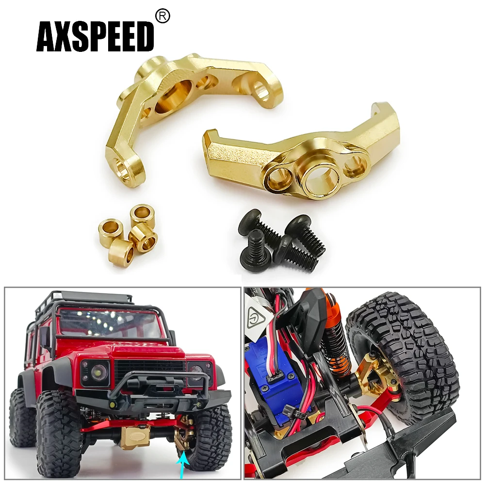 Axspeed Trx4M Brass Caster Carrier Blocks Mount Front C Hub Snodo Dello Sterzo Per Il Trx-4M Bronco Defender 1/18 Rc Car Truck Model