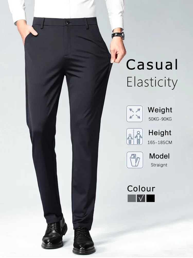 Men's Winter Sanded Micro-Straight Suit Pants – Thickened Commute Leisure Trousers | NYLIXA main image 1