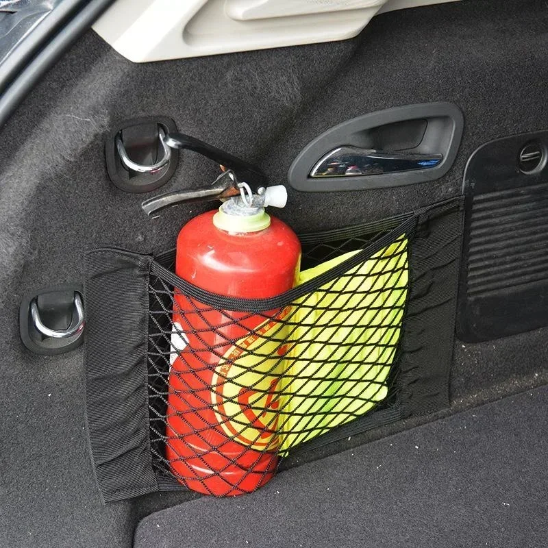 Car Trunk Organizer Double-layer Mesh Pocket Storage Bag for Car Back Rear Trunk car trunk organizer