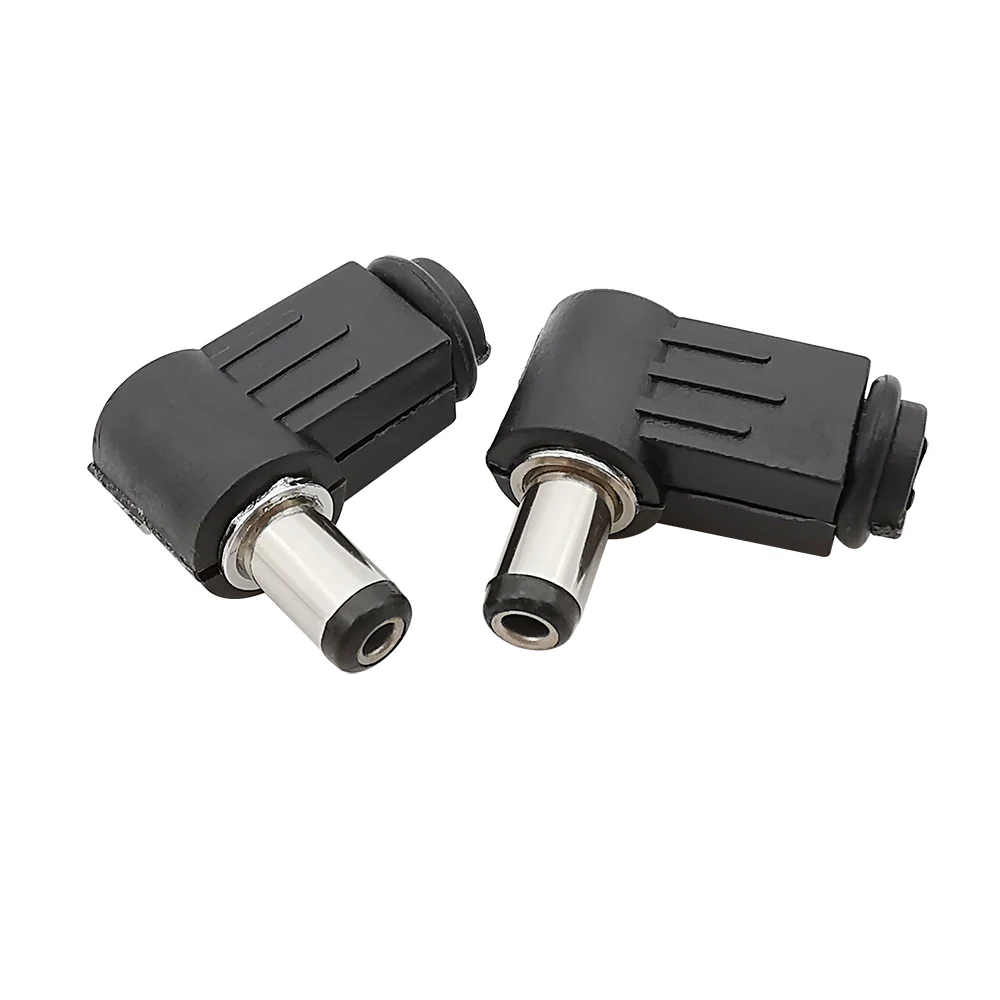 10Pcs DC Power Plug Stecker 90 Grad Rechtwinklig 5,5x2,1mm/5,5x2,5mm DC power Männlichen Stecker Löten Kabel Stecker Adapter