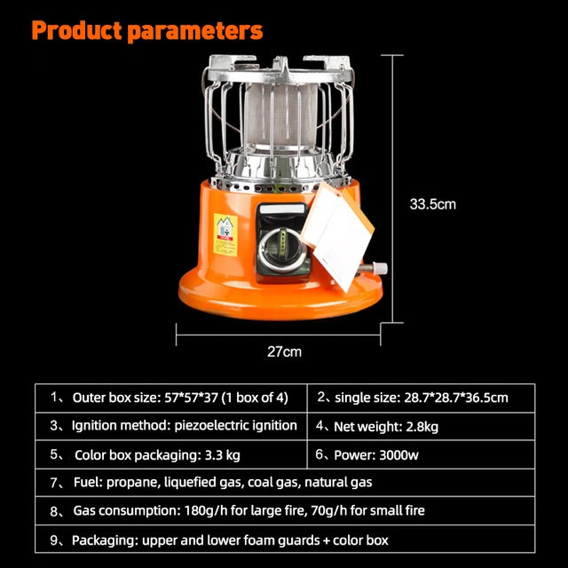 Campy Gear 2 In 1 Portable Propane Heater Stove Outdoor Camping Gas Stove  Camp Tent Heater For Ice Fishing Hiking Hunting - Air Conditioner Parts -  AliExpress