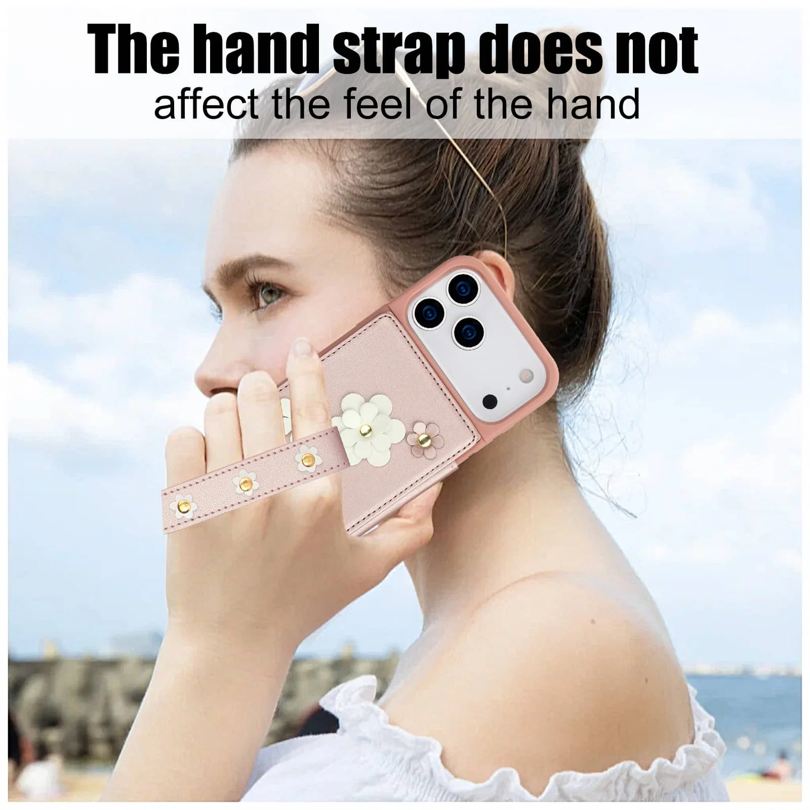 Stylish Flower Design Crossbody Wallet Case with Card Holder & Magnetic Kickstand - Shockproof Protection