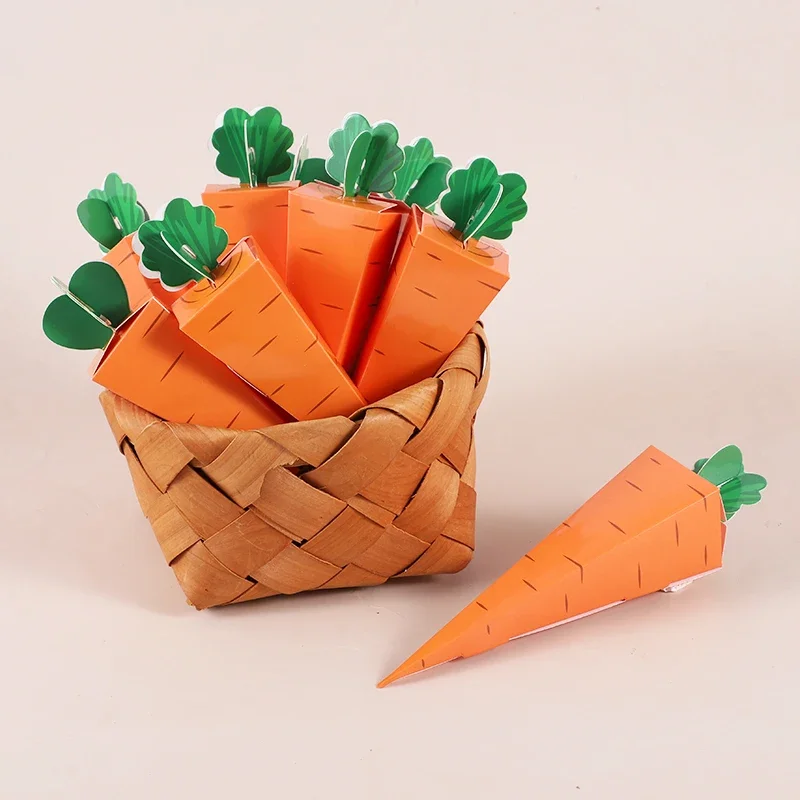 12 stücke Ostern Karotte Papier Candy Box Hase Kaninchen Cookie Snack Verpackung Taschen Frühling Ostern Party Dekoration Kinder Geburtstag Gefälligkeiten – Detail 6