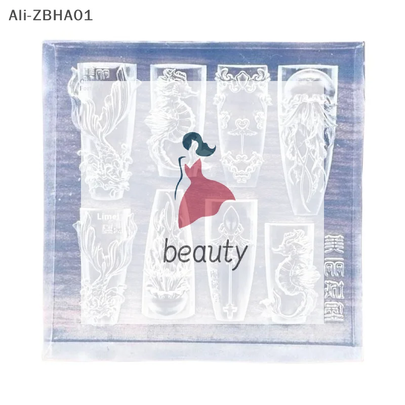 네일 아트 조각 템플릿 DIY 액세서리 바다 조개 불가사리 물고기 꼬리 3D 실..