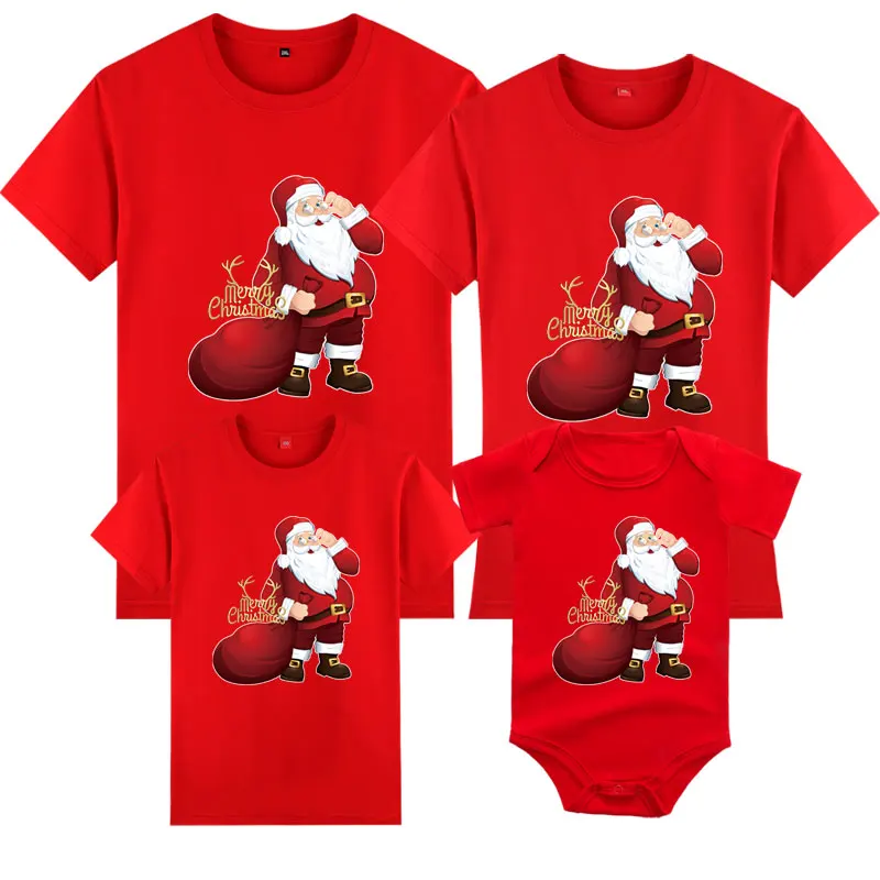 thumbnail image 1 of Camiseta con estampado de Papá Noel para Navidad, ropa familiar a juego para mamá, papá, hija e hijo, ropa para adultos y niños, 1 pieza, 1 of 5
