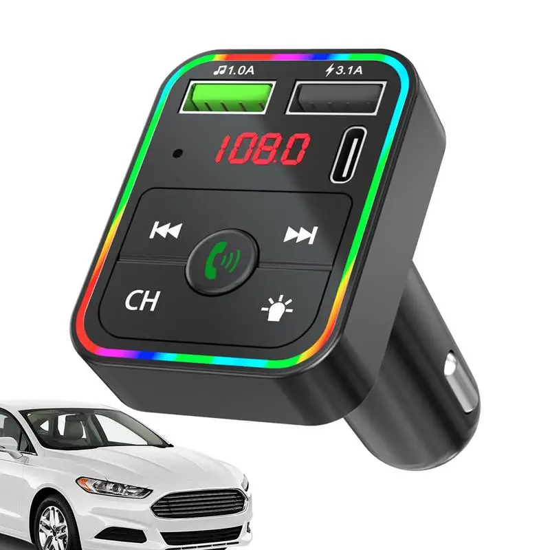 

Wireless Car Transmitter Auto Radio Transmitter Adapter with Battery Voltage Detection Hands-Free Calling Carro Music Players
