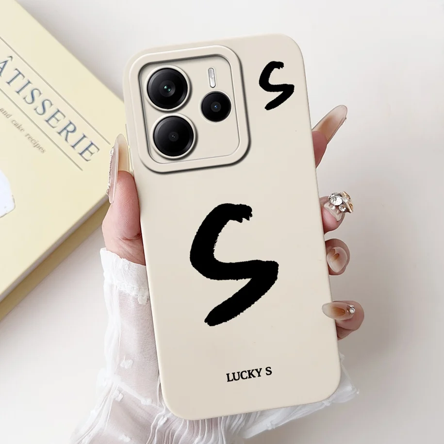 Cute Letters Soft Silicone Phone Case - Global Cover for Xiaomi Redmi Note 14 2025
