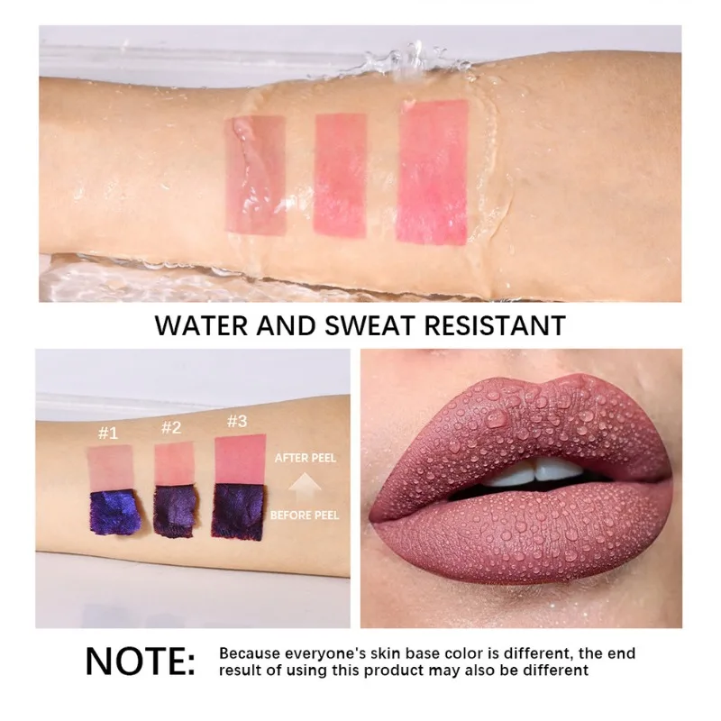 Metallic Tear-Off Lip Stain Matte Tattoo Dyed Lip Tint Peel-Off Liquid Lips Waterproof Lasting No Fading Cosmetics New tools lip tint lip stain