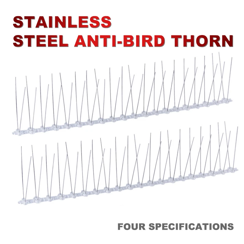 25/50cm Plastic Repeller Bird and Pigeon Spikes Deterrent Anti Bird Stainless Steel Spike Strip Bird Scarer Repeller for Pigeon