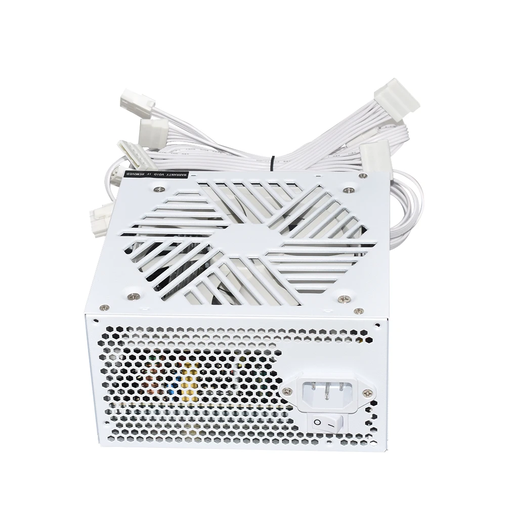 Julongfengbao White Atx 650W Desktop E-Sport Videospel Computervoeding 110-230V Low Noise Psu Maximale Piekwaarde 800W