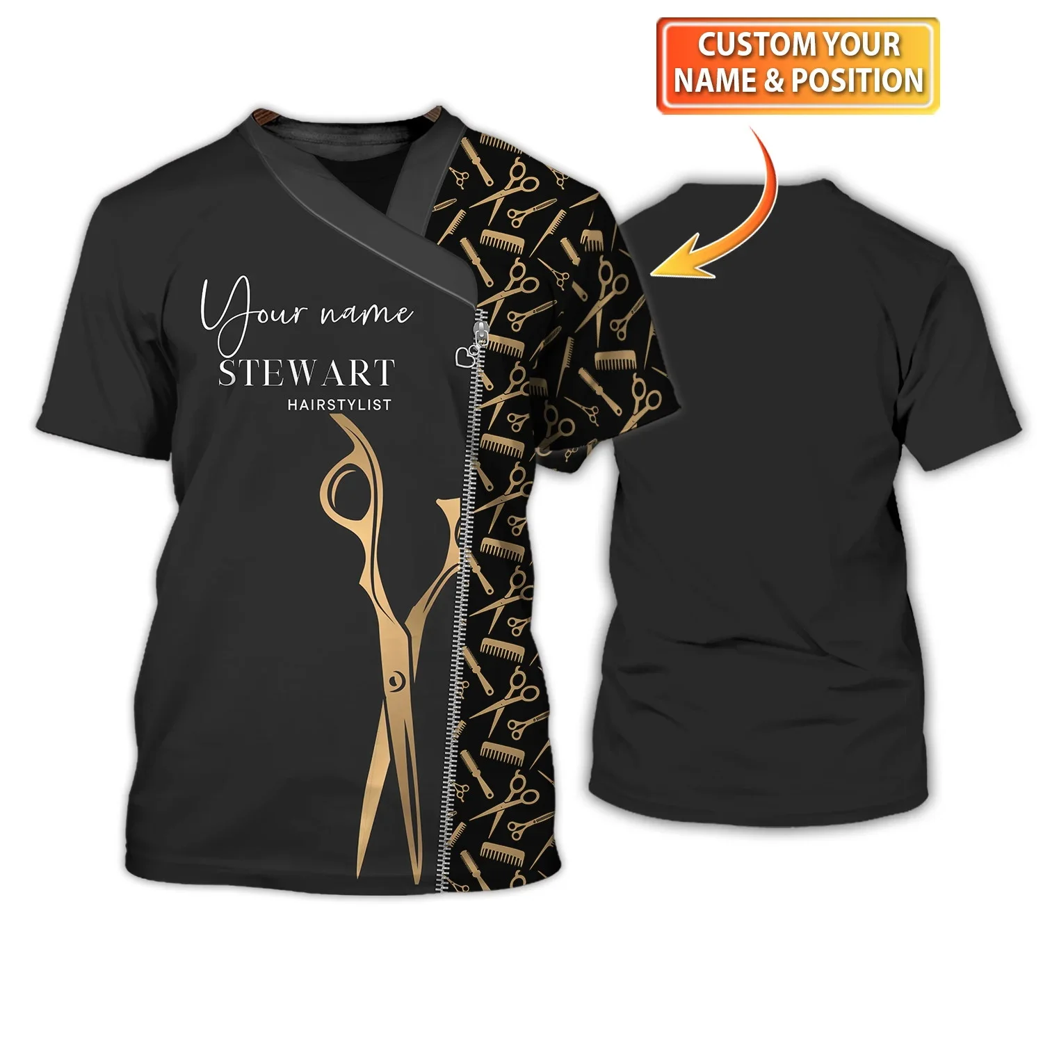 Neuestes Sommer-Herren-T-Shirt mit individuellem Namen, Friseur, 3D-gedruckt, Unisex-T-Shirt, Friseur-Werkzeuge, T-Shirts (nicht Arbeitskleidung) DW179 – Detail 23