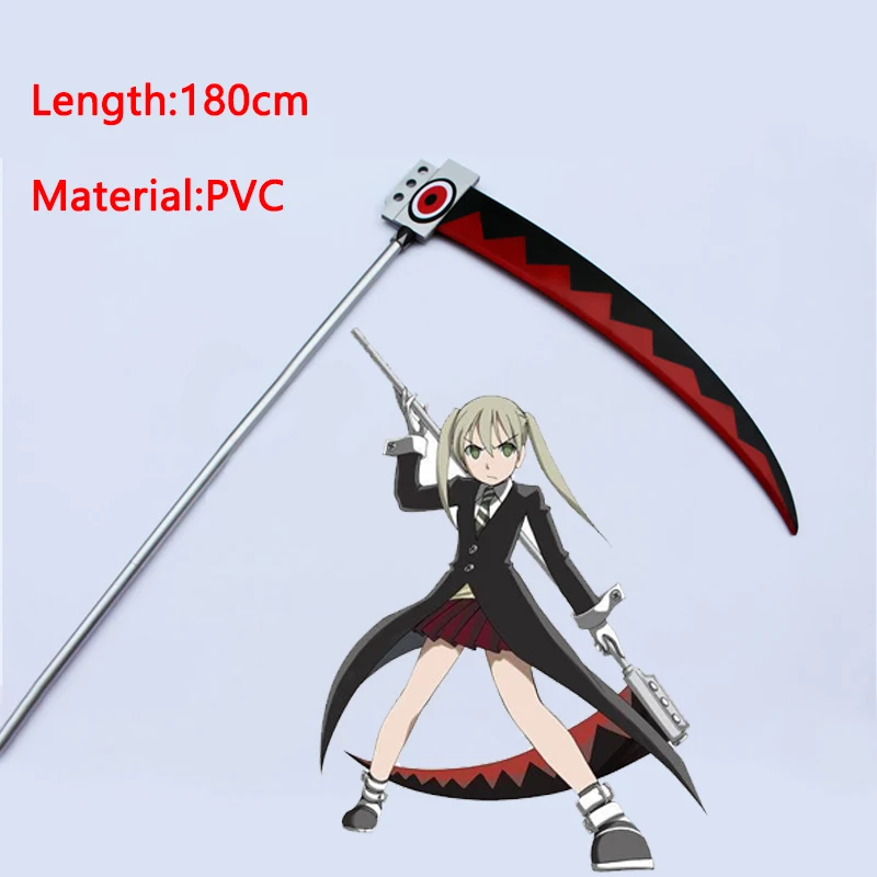 

Anime Soul Eater Maka Albarn Cosplay Props PVC Weapon 180cm Long Props Carnival Halloween Sickle For Adults Soul Eater Maka Alba