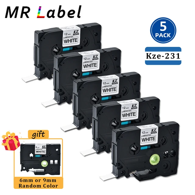 Brother P Touch 1000 Nastri Per Etichettatrice Brother P-Touch TZe-231/TZ- 231 - 5 Pezzi, 12 Mm, Bianco Laminato Nastro Brother Pt-h107 - Foto 5