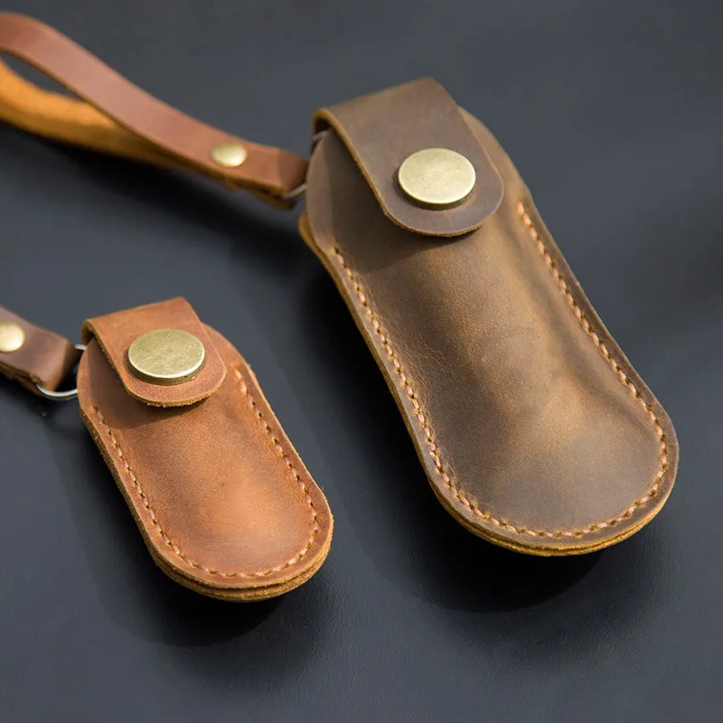 Genuine Leather Scabbard for Army Knife Case, Cowhide Cover for 58mm, 85mm, 91mm, 111mm, Wigo Happest Knife Cover