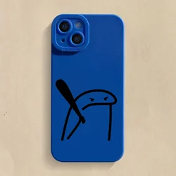 Adorable Cartoon Matchman Shockproof Silicone Phone Case - iPhone 13 (Klein blue M08)