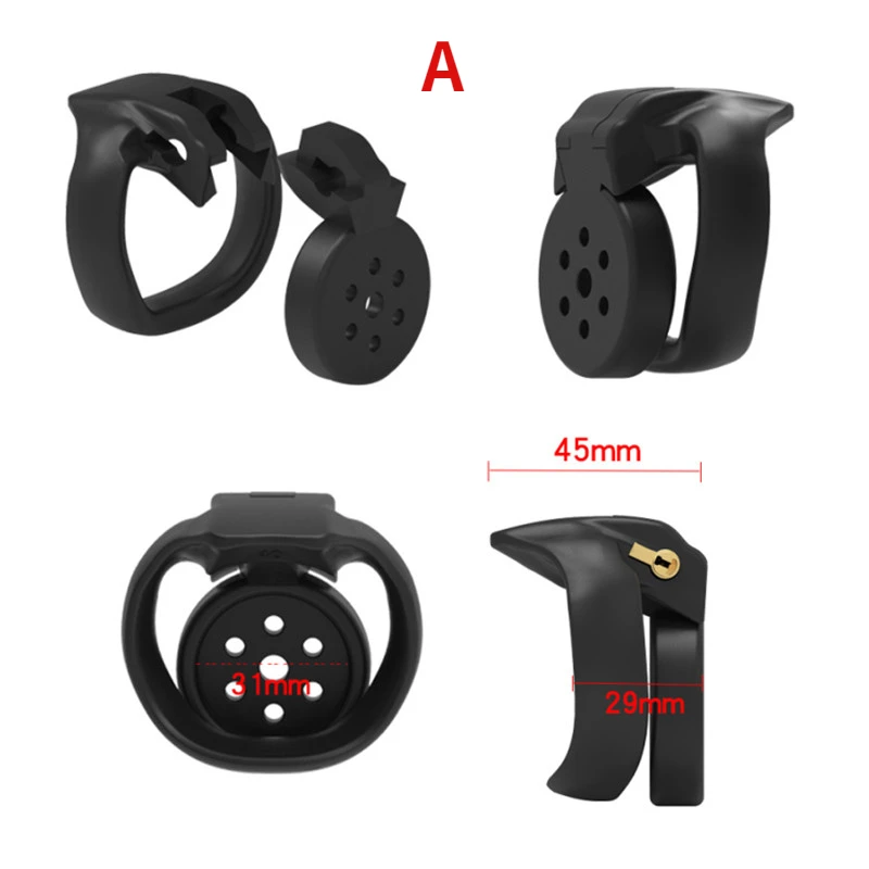 New Super Small Flat Male Chastity Cage Set With 4 Penis Lock Cock Ring Cobra Cock Cages Mamba Penis Cage Sex Toys For Men