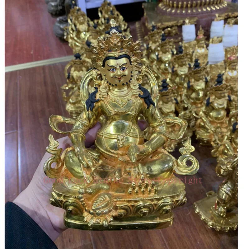 

Wholesale Buddhist supplies Buddha statues bring in wealth treasure money gilding gold Yellow Jambhala fortune god Buddha statue