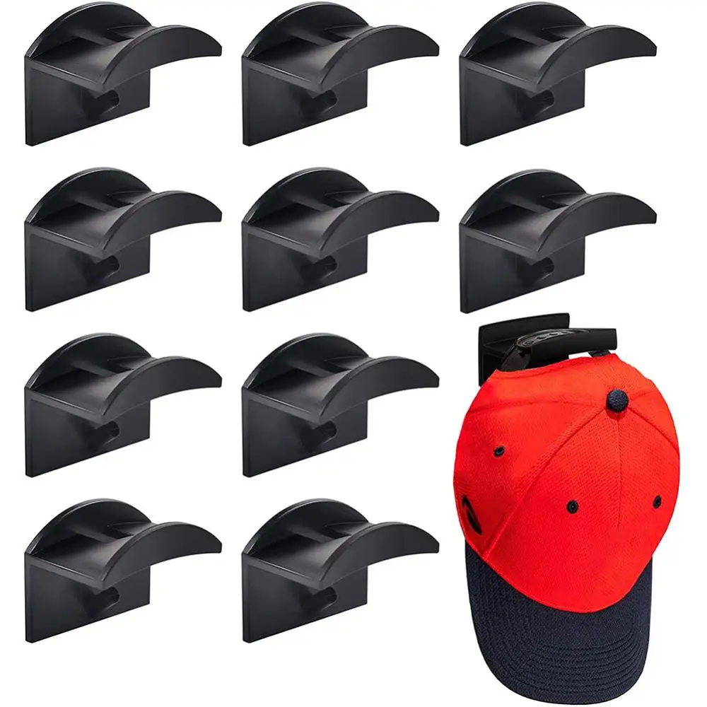 Description Picture 3 of item1-10Pcs Hat Hooks Baseball Cap Rack Adhesive Hangers Home Hanging Organizer Clothing & Wardrobe Headphone Necklace Storage Holde