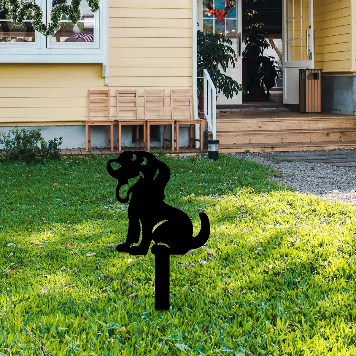 Metal Deer/Dog/Cat Stake Outdoor Metal Deer Statue Silhouette Deer Stake Outdoor Decor Animal Stakes Waterproof animal stakes