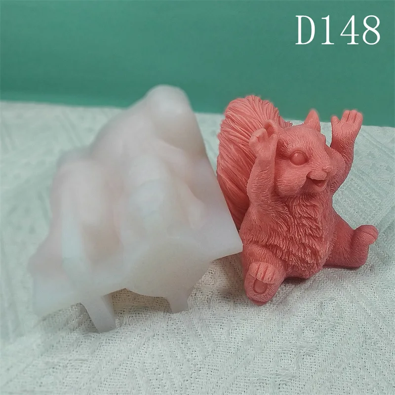 Silicone Mold For Wedding Festive Candle Mold Big Cute Squirrel Soap Plaster Molud Aromatherapy Wedding Gifts Handmade