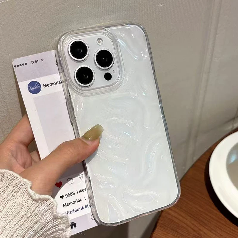 Luxury Fold Pattern Matte Silicone Shockproof Phone Case