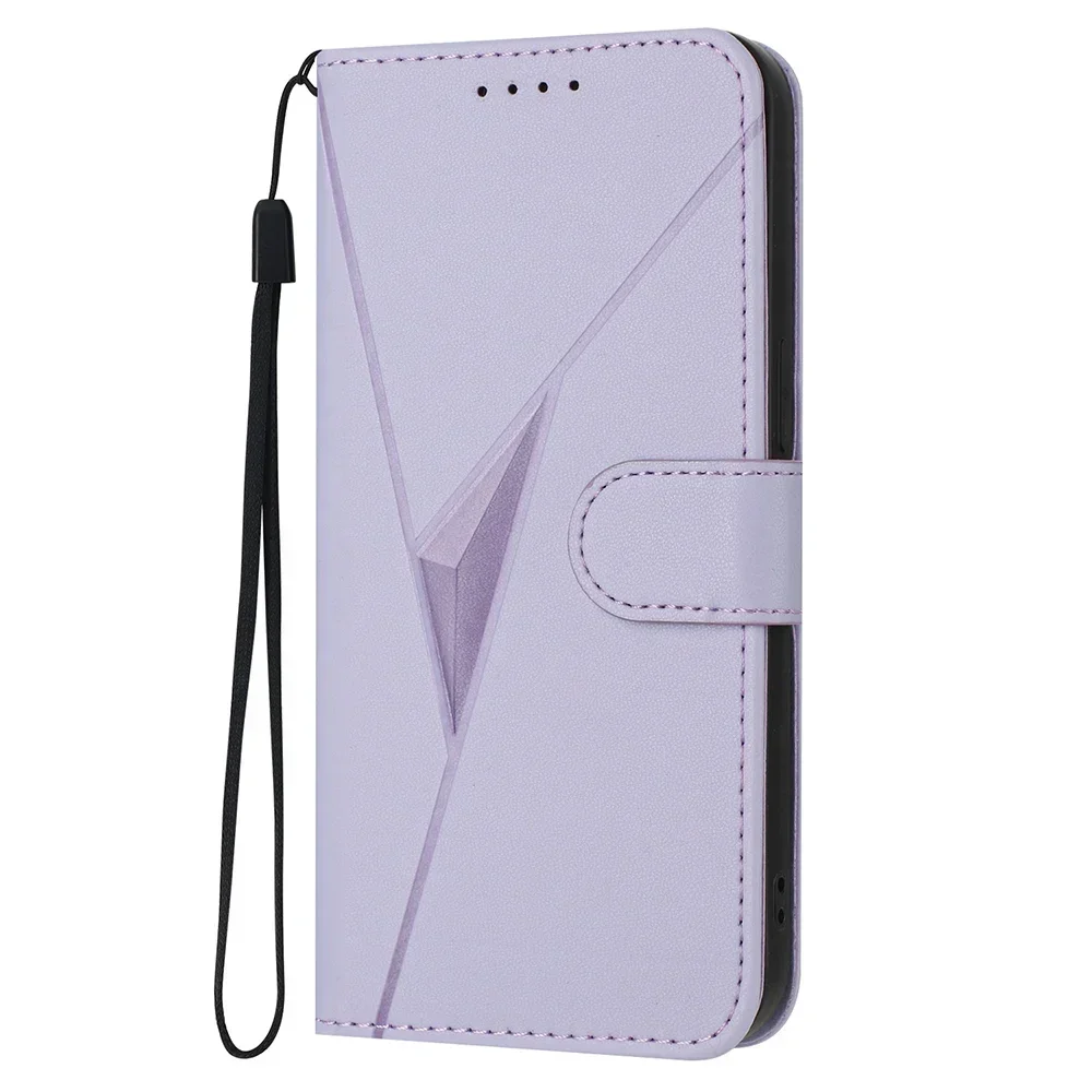 Leather Flip Wallet Phone Case with Card Slot & Book Strap