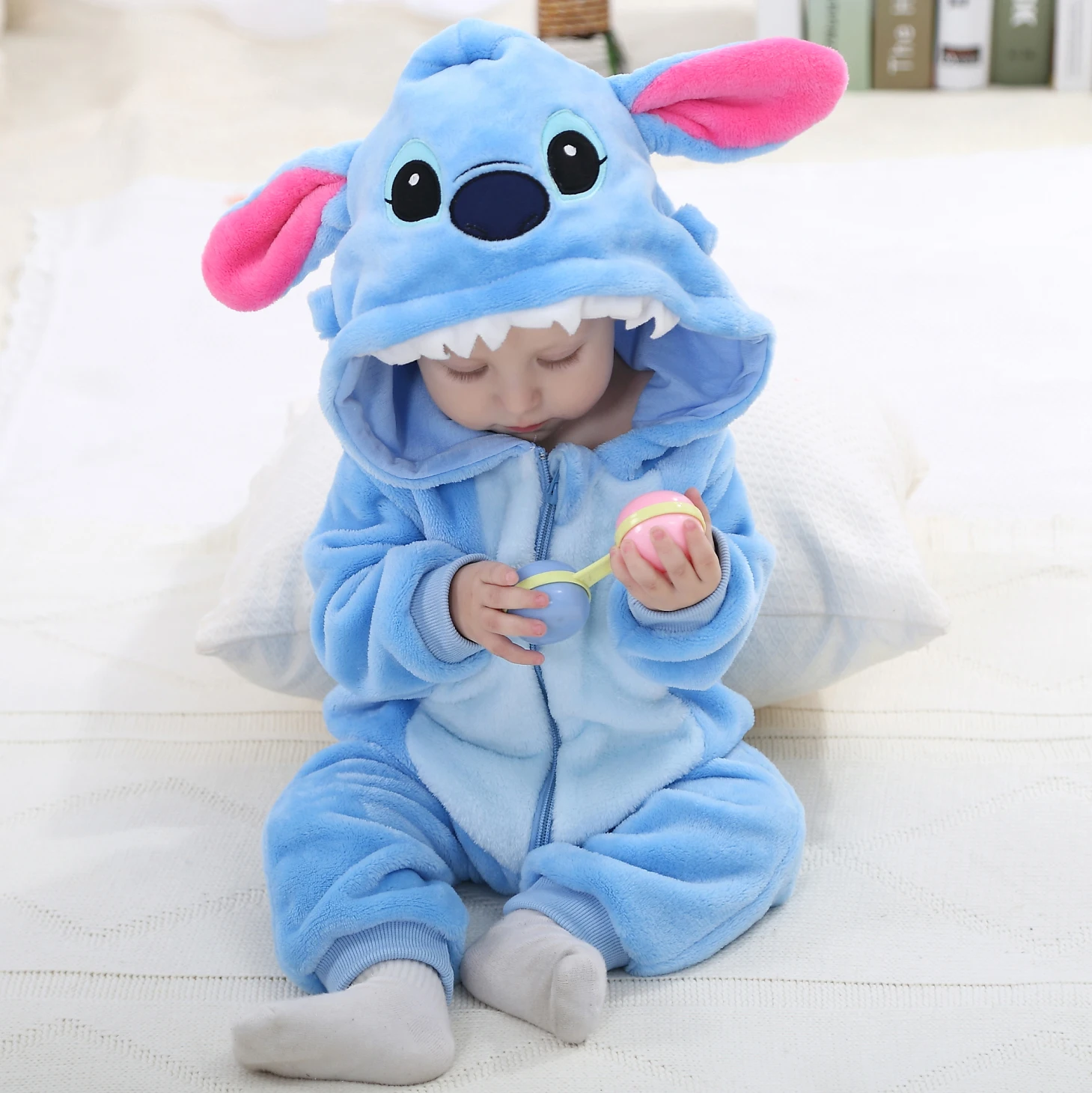 Recém-nascido Lilo e Stitch Cartoon Romper, Roupas infantis com