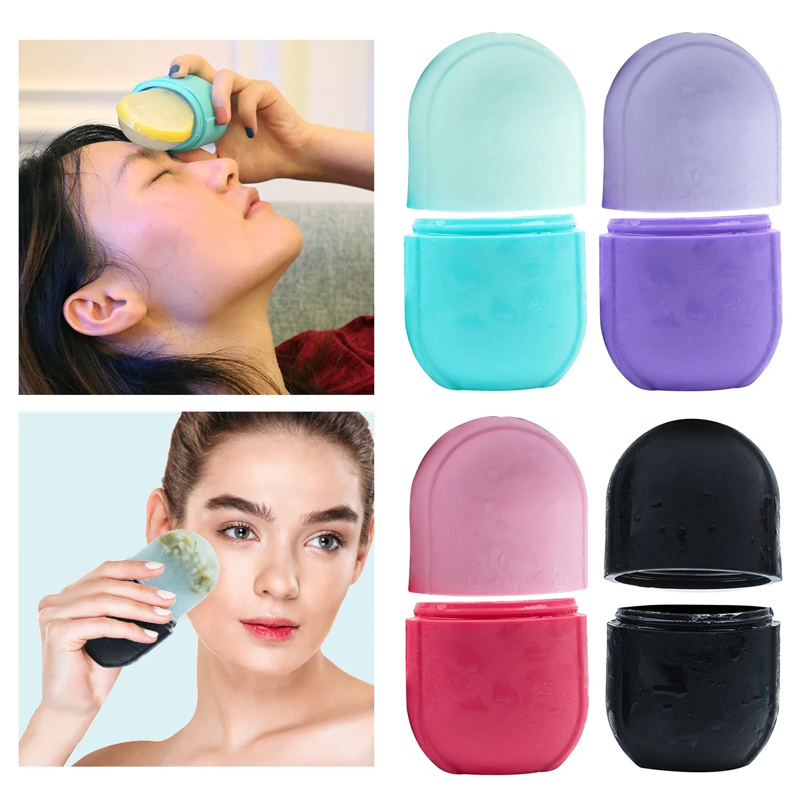 

2 Piecss Massage Reusable Icing Cooling Ice Cups Cold Massage Roller Freezable Face Massager for Muscle Cold Therapy