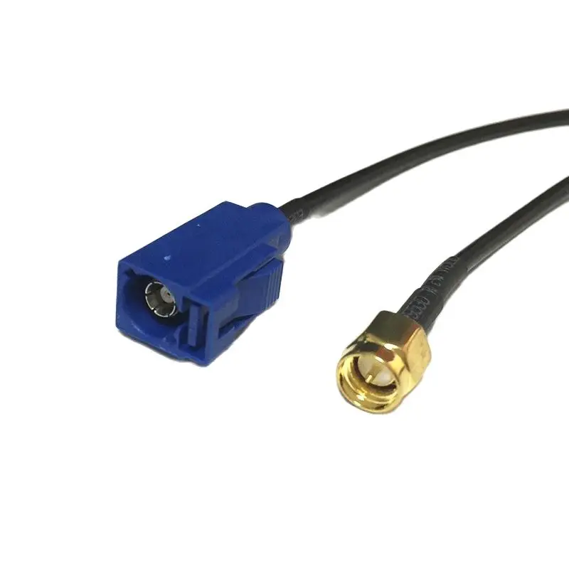 Фото SMA Male Female to Fakra C 5005 Blue Соединительный пигтейльный кабель RG174 для GPS Navi Car Extension VW Seat Benz Ford NEW №3