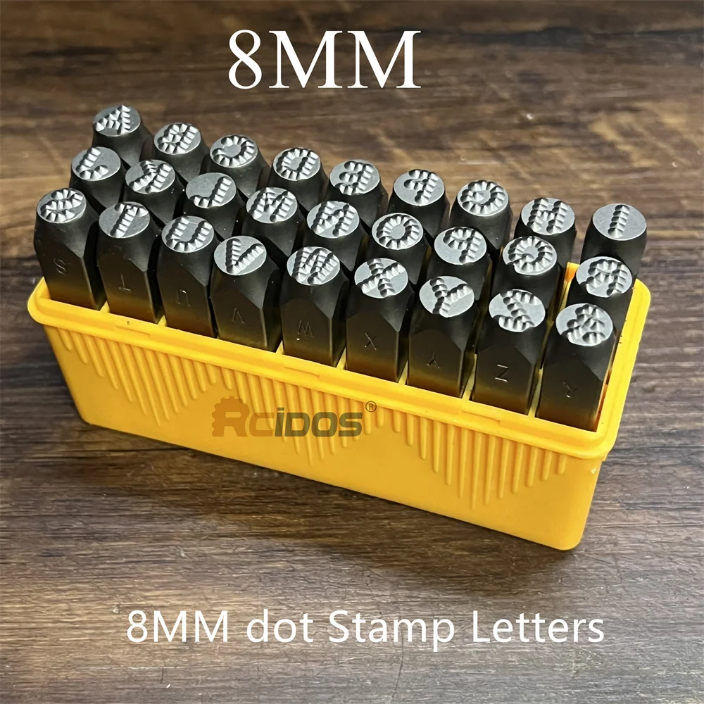 26 pezzi Leathercraft Letter Stamps, strumenti per punzonatura, kit artigianale, marchio borse, cinture, scarpe for lavorazione in pelle