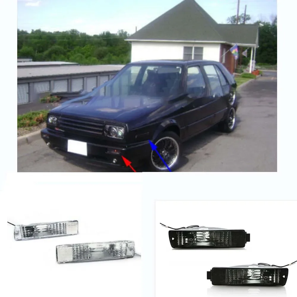 

Front Bumper Reflectors Lights lamp For Volkswagen VW Golf 2 Jetta MK2 GTI