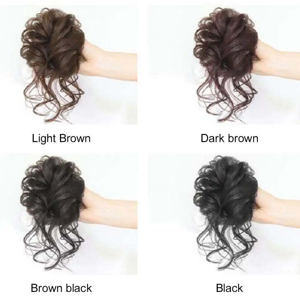 

1pc Women Synthetic Hair Claw Clip Messy Curly Hair Wigs For Women Bun Claw Extension Chignon Hairpiece Ponytail Hair Pieces
